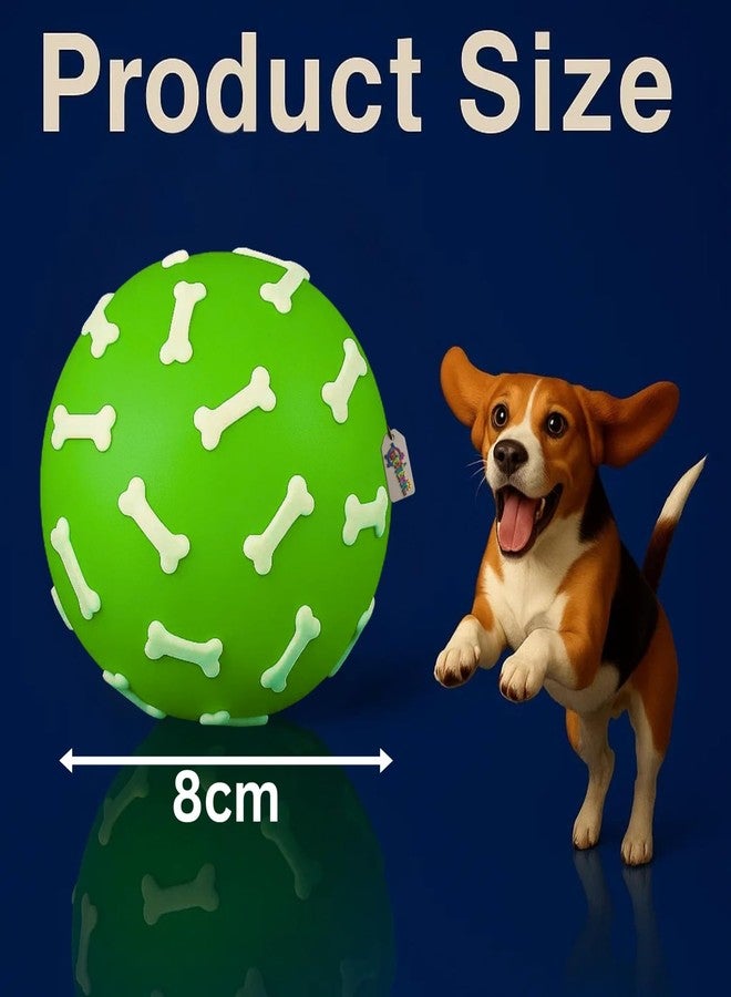 Western Era Squeaky Ball Dog Toy | Bone Print Rubber Ball for Puppies & Dogs | Durable Chew-Safe Toy with Built-in Squeaker | Lightweight Textured Surface for Fetch, Play, and Dental Cleaning - Image 3